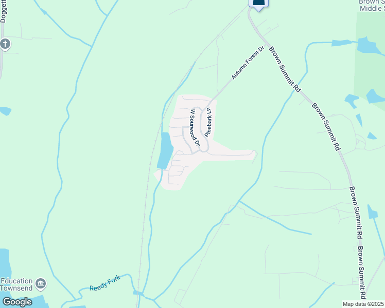 map of restaurants, bars, coffee shops, grocery stores, and more near 49 Water Oak Court in Browns Summit