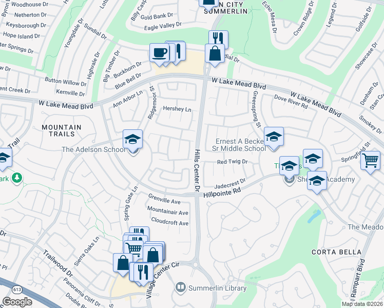 map of restaurants, bars, coffee shops, grocery stores, and more near 2241 Black Pine Drive in Las Vegas