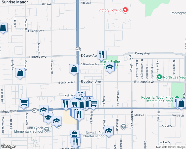 map of restaurants, bars, coffee shops, grocery stores, and more near 5249 Paradise Valley Avenue in Las Vegas