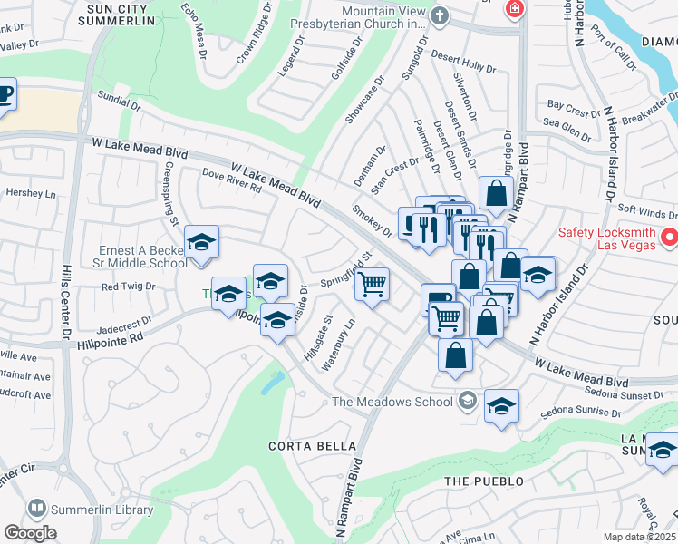 map of restaurants, bars, coffee shops, grocery stores, and more near 2228 Fiero Drive in Las Vegas