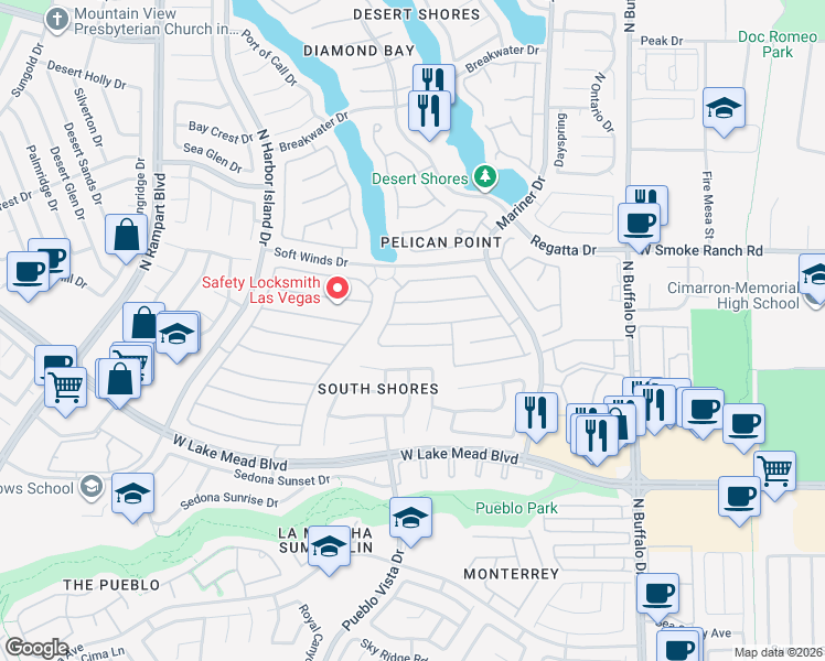 map of restaurants, bars, coffee shops, grocery stores, and more near 8017 Turtle Cove Avenue in Las Vegas