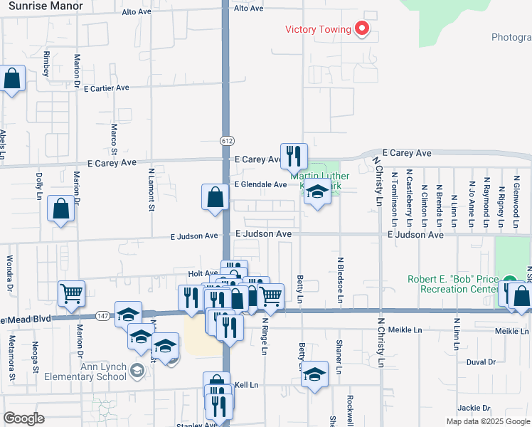 map of restaurants, bars, coffee shops, grocery stores, and more near 5207 Paradise Valley Avenue in Las Vegas