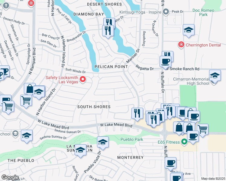 map of restaurants, bars, coffee shops, grocery stores, and more near 7917 Turtle Cove Avenue in Las Vegas