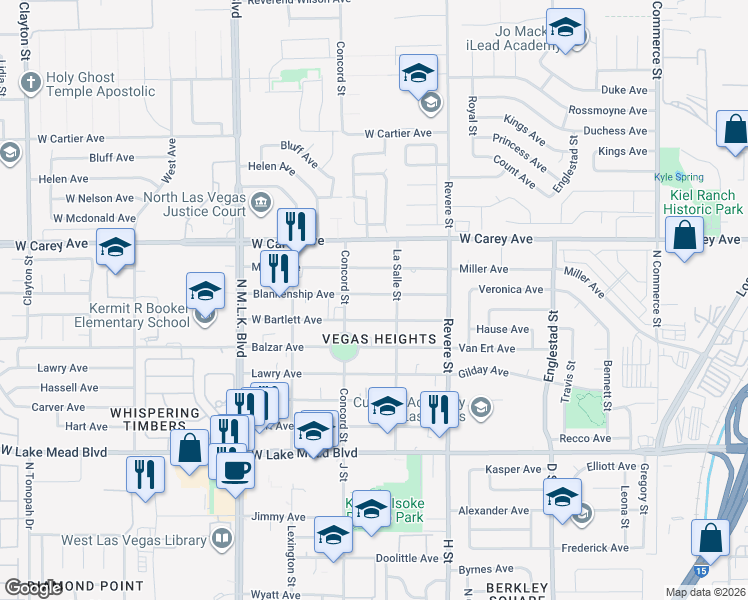 map of restaurants, bars, coffee shops, grocery stores, and more near 989 Blankenship Avenue in Las Vegas