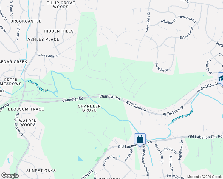 map of restaurants, bars, coffee shops, grocery stores, and more near 4739 Chandler Road in Nashville