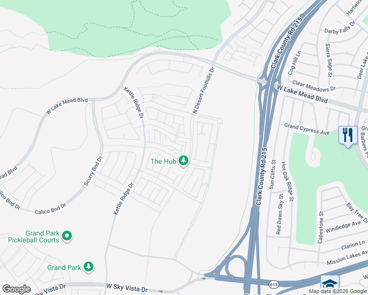map of restaurants, bars, coffee shops, grocery stores, and more near 1742 Birder Street in Las Vegas