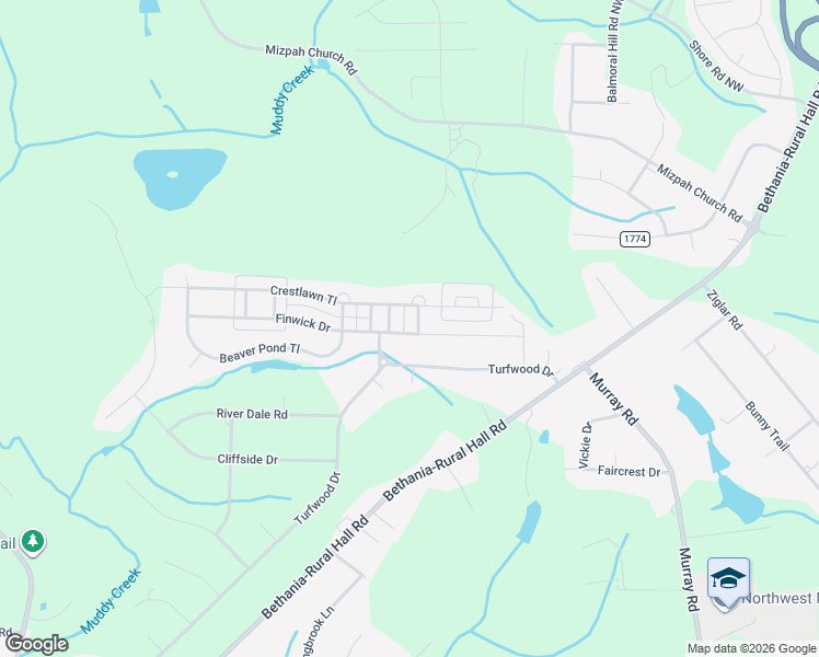 map of restaurants, bars, coffee shops, grocery stores, and more near 5802 Chesridge Lane in Pfafftown
