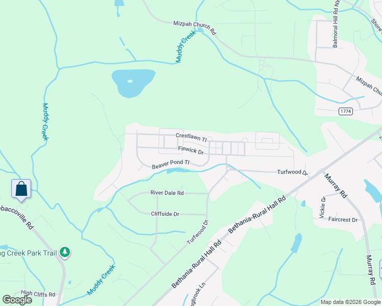 map of restaurants, bars, coffee shops, grocery stores, and more near 1546 Finwick Drive in Pfafftown
