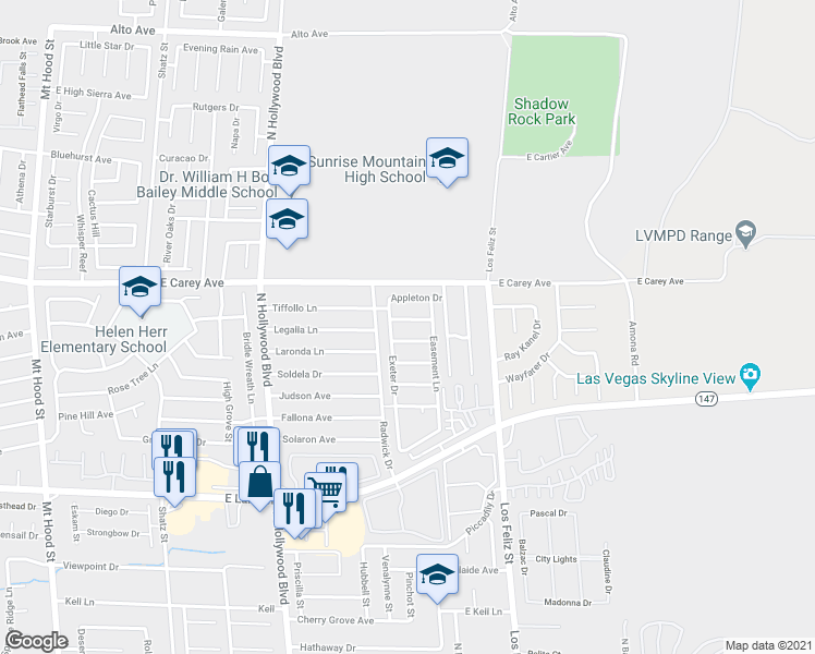 map of restaurants, bars, coffee shops, grocery stores, and more near 6924 Issac Avenue in Las Vegas