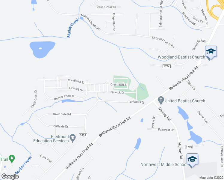 map of restaurants, bars, coffee shops, grocery stores, and more near 1459 Finwick Dr in Pfafftown