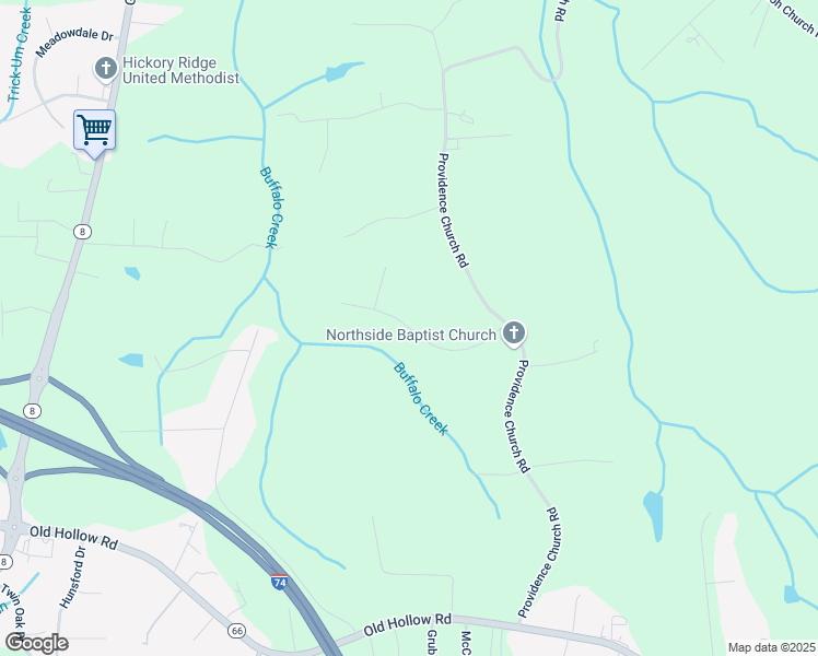 map of restaurants, bars, coffee shops, grocery stores, and more near Reubens Ridge Drive in Winston-Salem
