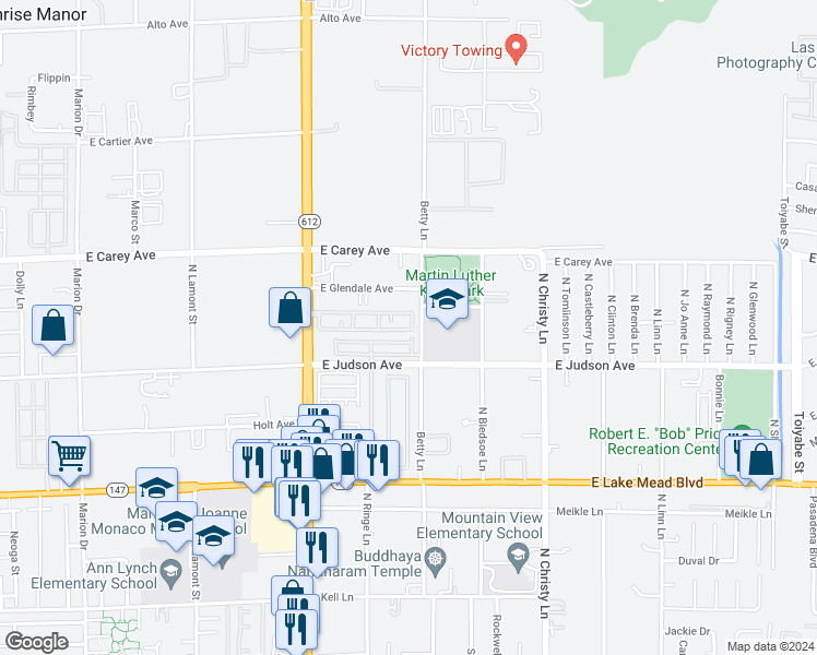 map of restaurants, bars, coffee shops, grocery stores, and more near 5278 Paradise Valley Avenue in Las Vegas