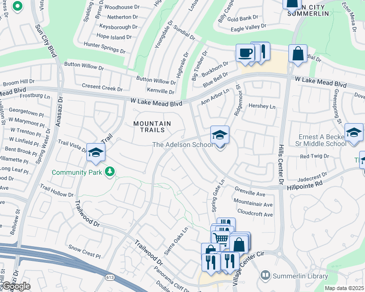 map of restaurants, bars, coffee shops, grocery stores, and more near 9724 Sandmist Avenue in Las Vegas