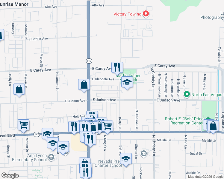 map of restaurants, bars, coffee shops, grocery stores, and more near 5256 Paradise Valley Avenue in Las Vegas
