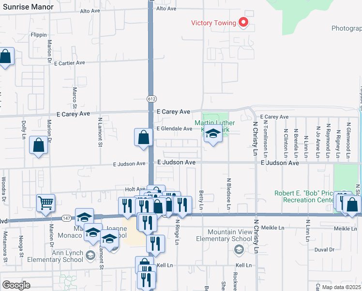map of restaurants, bars, coffee shops, grocery stores, and more near 5220 Paradise Valley Avenue in Las Vegas