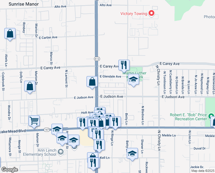 map of restaurants, bars, coffee shops, grocery stores, and more near 5176 Paradise Valley Avenue in Las Vegas
