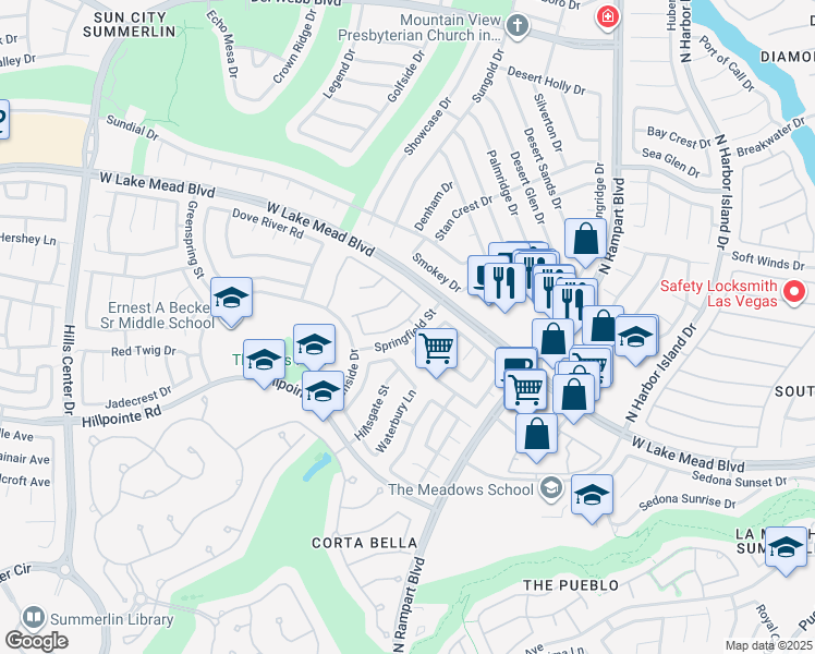 map of restaurants, bars, coffee shops, grocery stores, and more near 2228 Fiero Drive in Las Vegas