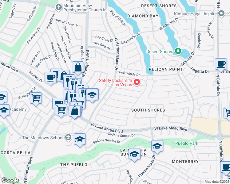 map of restaurants, bars, coffee shops, grocery stores, and more near 8320 Bermuda Beach Drive in Las Vegas