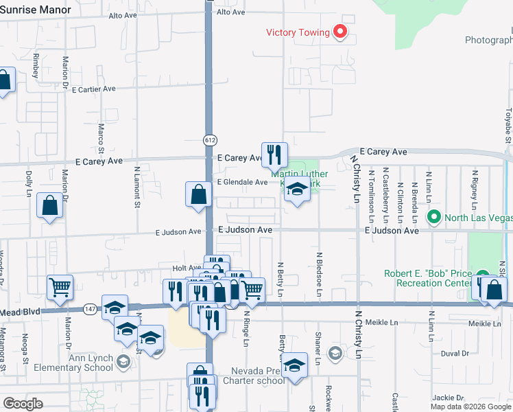 map of restaurants, bars, coffee shops, grocery stores, and more near 5249 Paradise Valley Avenue in Las Vegas