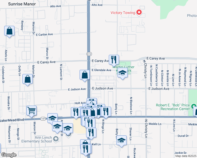 map of restaurants, bars, coffee shops, grocery stores, and more near 5176 Paradise Valley Avenue in Las Vegas