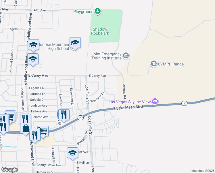 map of restaurants, bars, coffee shops, grocery stores, and more near 7265 Scottsmoor Court in Las Vegas