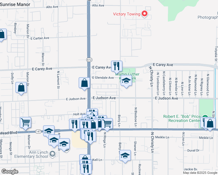 map of restaurants, bars, coffee shops, grocery stores, and more near 5249 Paradise Valley Avenue in Las Vegas