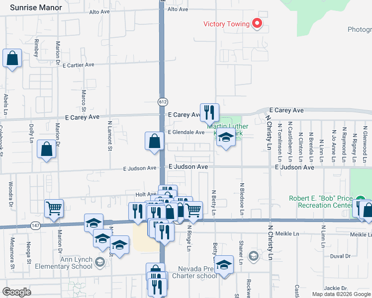 map of restaurants, bars, coffee shops, grocery stores, and more near 5179 Paradise Valley Avenue in Las Vegas