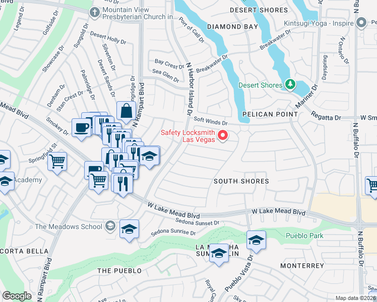 map of restaurants, bars, coffee shops, grocery stores, and more near 8320 Bermuda Beach Drive in Las Vegas