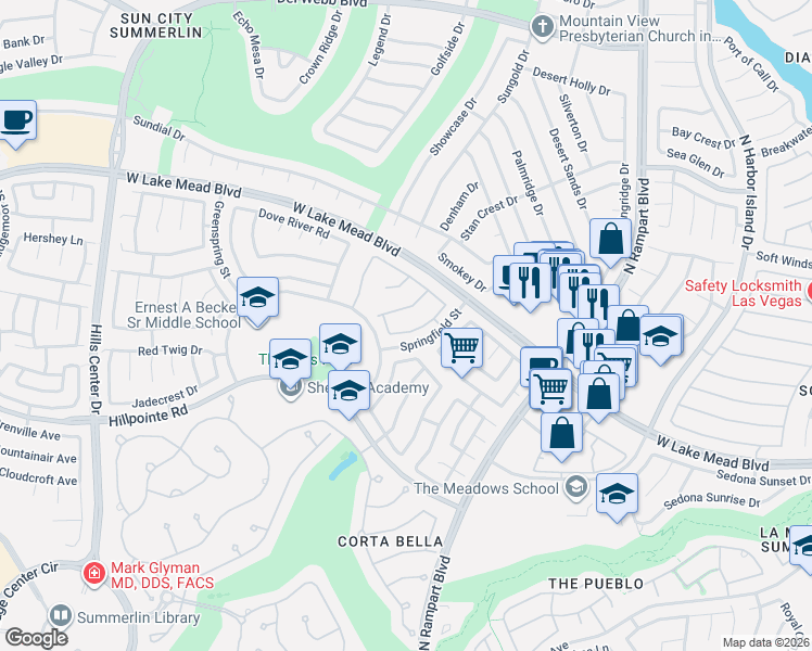 map of restaurants, bars, coffee shops, grocery stores, and more near 2209 Fiero Drive in Las Vegas