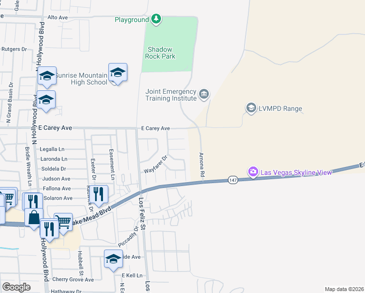 map of restaurants, bars, coffee shops, grocery stores, and more near 7265 Scottsmoor Court in Las Vegas