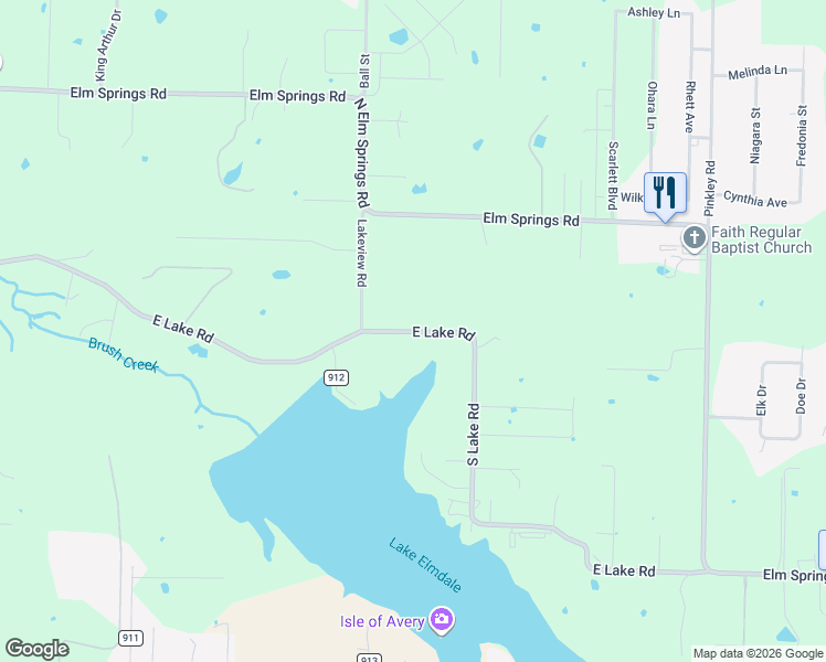 map of restaurants, bars, coffee shops, grocery stores, and more near 617 South Lake Road in Springdale