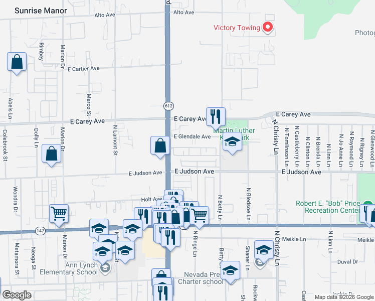 map of restaurants, bars, coffee shops, grocery stores, and more near 5179 Paradise Valley Avenue in Las Vegas