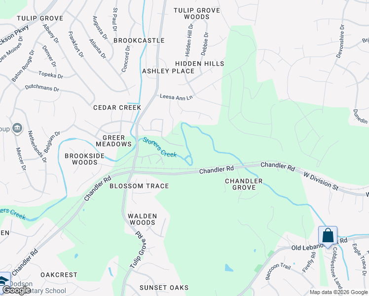 map of restaurants, bars, coffee shops, grocery stores, and more near 735 Tulip Grove Road in Nashville