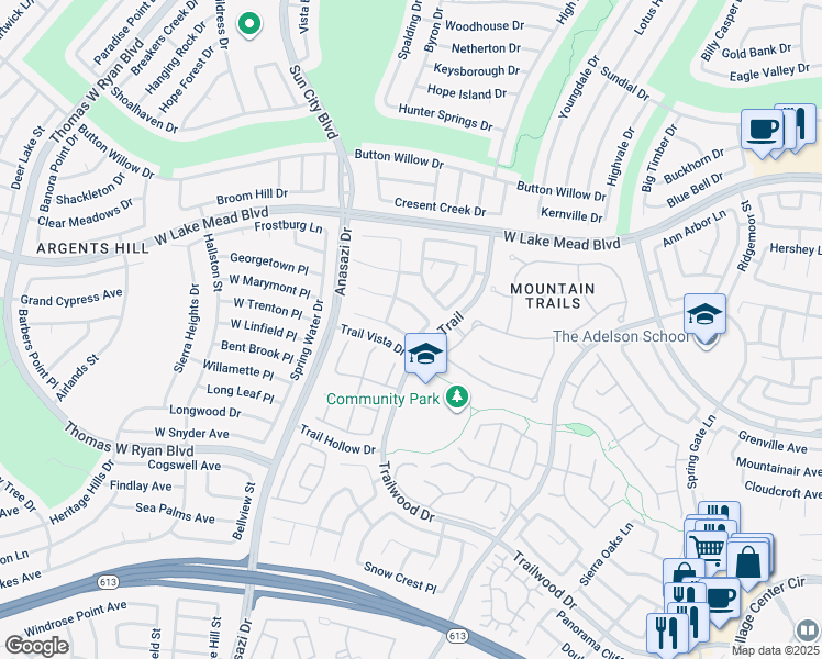 map of restaurants, bars, coffee shops, grocery stores, and more near 10100 Plomosa Place in Las Vegas