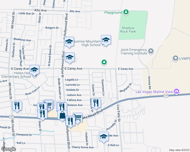 map of restaurants, bars, coffee shops, grocery stores, and more near 6924 Issac Avenue in Las Vegas