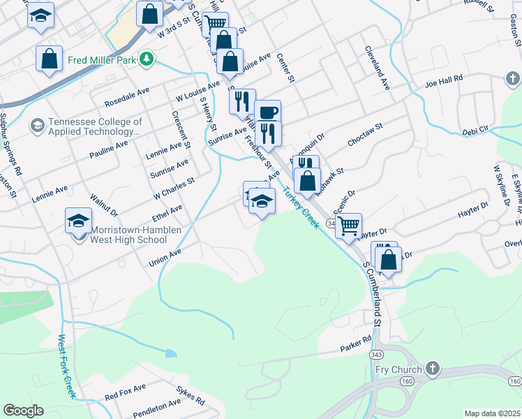 map of restaurants, bars, coffee shops, grocery stores, and more near 219 Lincoln Avenue in Morristown