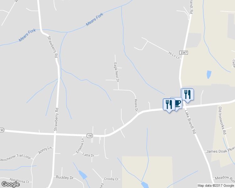 map of restaurants, bars, coffee shops, grocery stores, and more near 6301 Reata Court in Summerfield