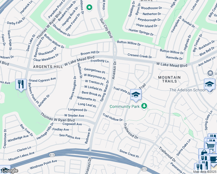 map of restaurants, bars, coffee shops, grocery stores, and more near in Las Vegas