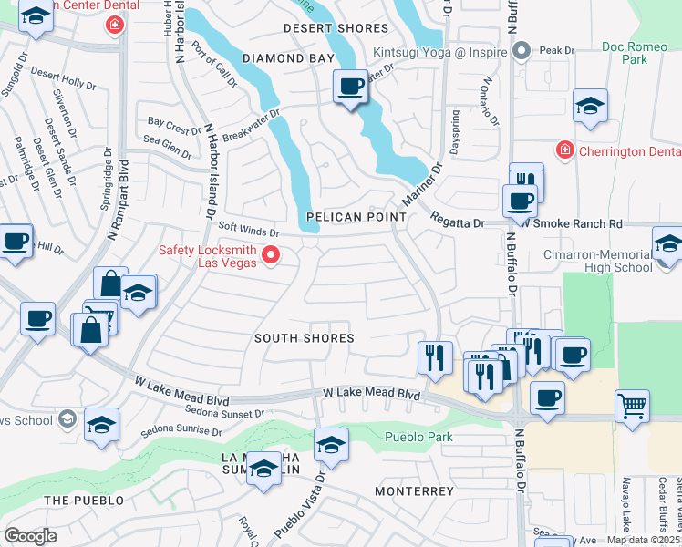 map of restaurants, bars, coffee shops, grocery stores, and more near 8017 Turtle Cove Avenue in Las Vegas