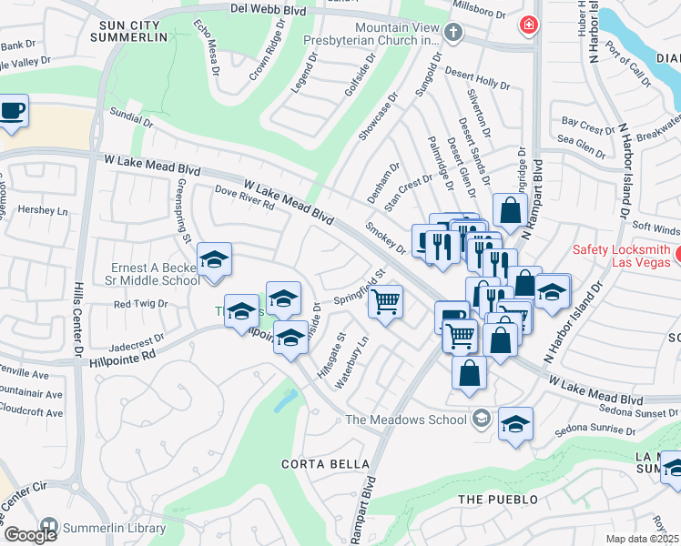 map of restaurants, bars, coffee shops, grocery stores, and more near 2209 Fiero Drive in Las Vegas