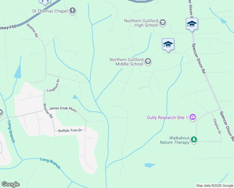 map of restaurants, bars, coffee shops, grocery stores, and more near 7749 Sutter Road in Greensboro