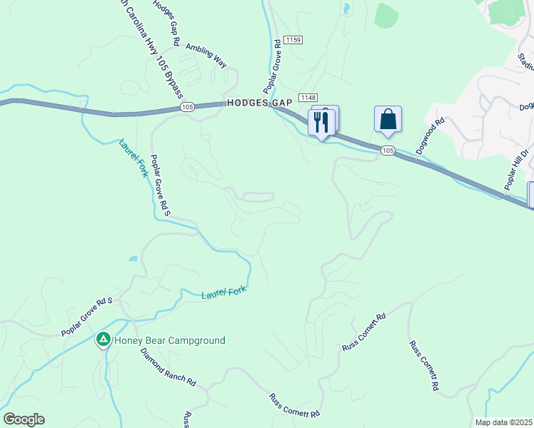 map of restaurants, bars, coffee shops, grocery stores, and more near 880 Fallview Lane in Boone