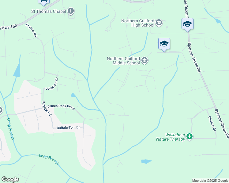 map of restaurants, bars, coffee shops, grocery stores, and more near 7751 Sutter Road in Greensboro