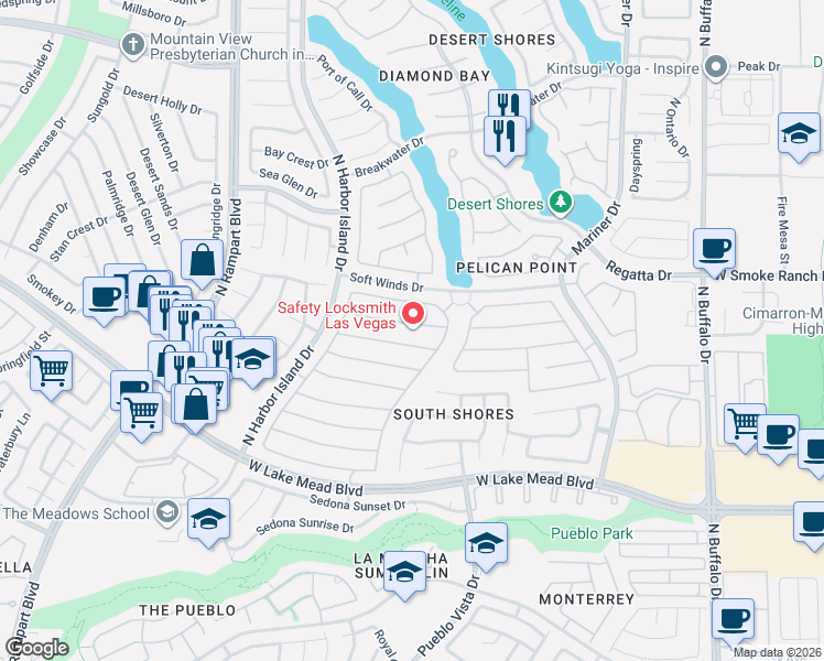 map of restaurants, bars, coffee shops, grocery stores, and more near 8221 Tivoli Cove Drive in Las Vegas