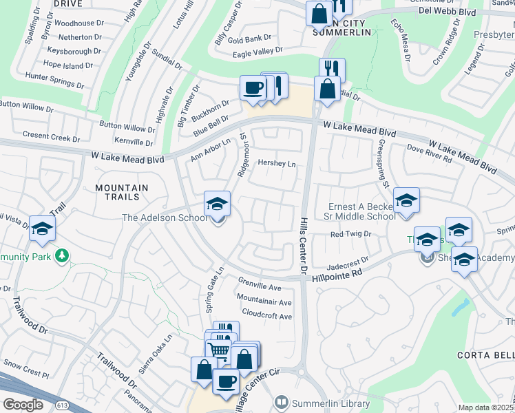 map of restaurants, bars, coffee shops, grocery stores, and more near 2236 Maple Rose Drive in Las Vegas