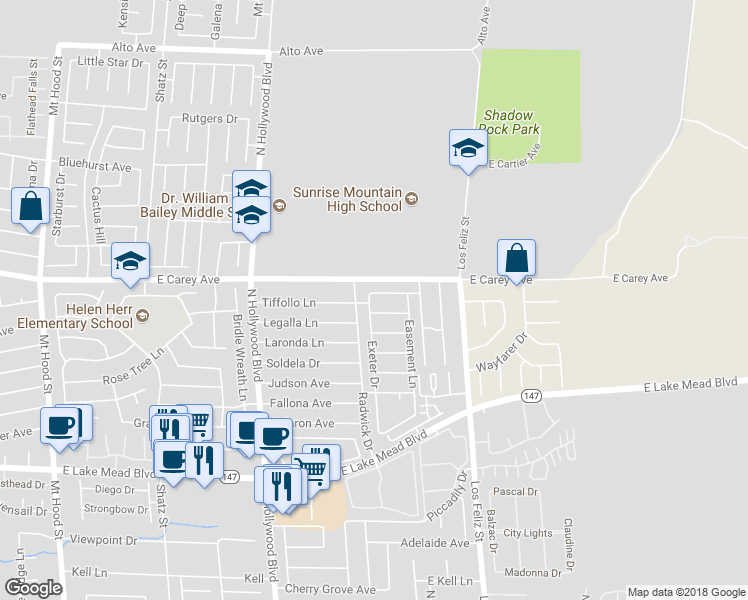 map of restaurants, bars, coffee shops, grocery stores, and more near 6942 Appleton Drive in Las Vegas