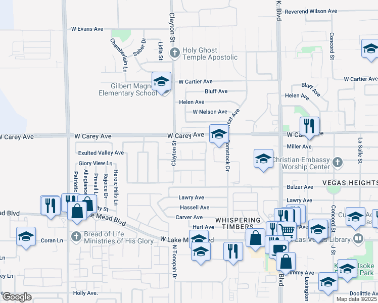 map of restaurants, bars, coffee shops, grocery stores, and more near 1934 Ona Marie Avenue in North Las Vegas