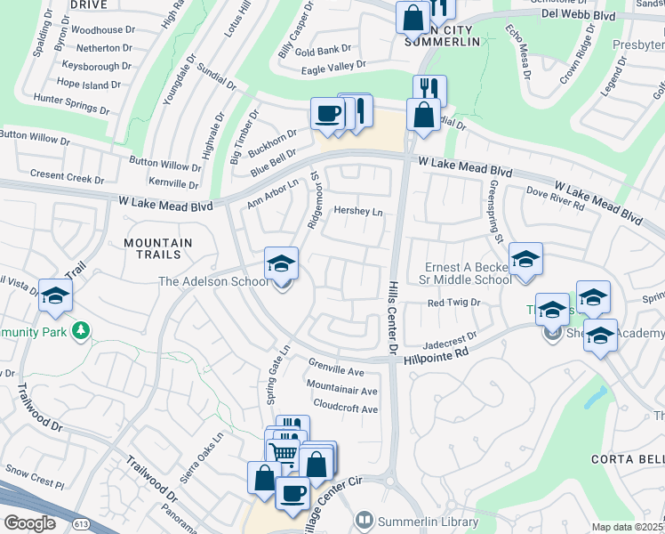 map of restaurants, bars, coffee shops, grocery stores, and more near 2236 Maple Rose Drive in Las Vegas