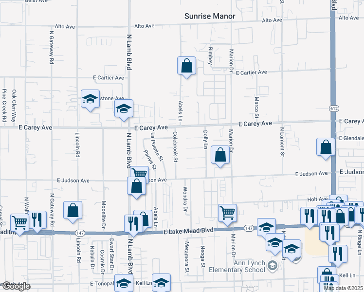 map of restaurants, bars, coffee shops, grocery stores, and more near 4506 Payson Avenue in Las Vegas