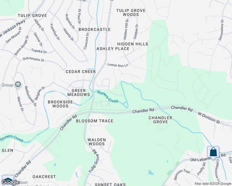 map of restaurants, bars, coffee shops, grocery stores, and more near 735 Tulip Grove Road in Nashville
